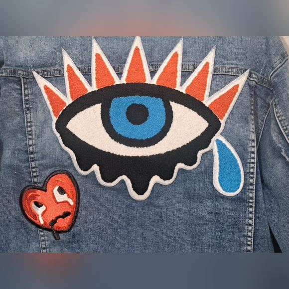 Roku Studio Distressed Light Wash Denim Jacket, Size 2XL - Picture 4 of 16